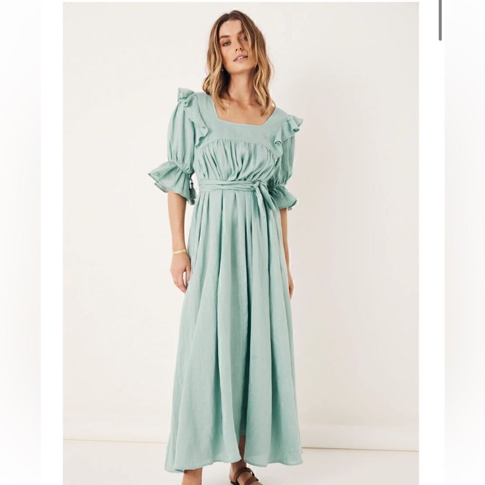Spell Mae Linen Gown -Seafoam size XS NWT